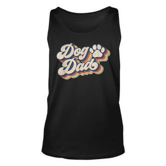 Retro Groovy Dog Dad Daddy Fathers Day Dogs Paw Puppy Lover Unisex Tank Top - Thegiftio UK
