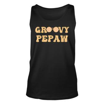 Retro Groovy Pepaw Grandpa Hippie Family Matching Father Day Unisex Tank Top - Thegiftio UK
