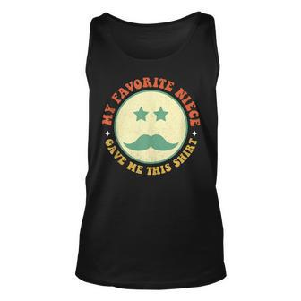 Retro Hippie Face Fathers Day My Favorite Niece Gave Me This Unisex Tank Top - Thegiftio UK
