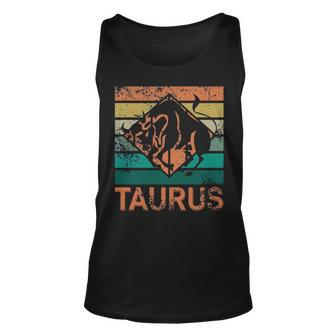 Retro Horoscope Taurus Unisex Tank Top | Mazezy