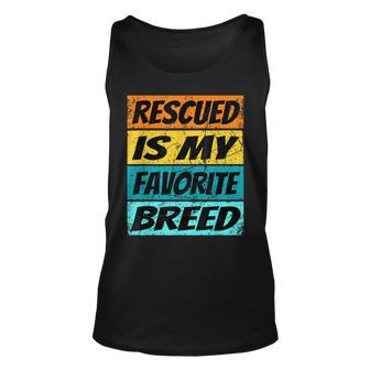 Retro Love Dogs Rescue Dogs Rescued Is My Favorite Breed Unisex Tank Top - Thegiftio UK