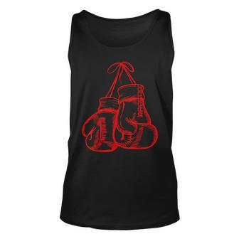 Retro Love Red Boxing Gloves Gifts Boxer Gift Unisex Tank Top - Seseable