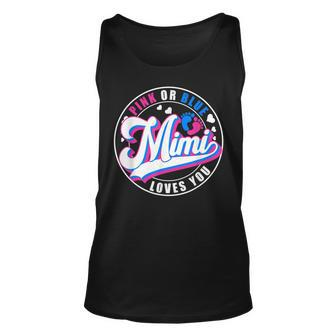 Retro Pink Or Blue Mimi Loves You Baby Gender Reveal Unisex Tank Top - Seseable