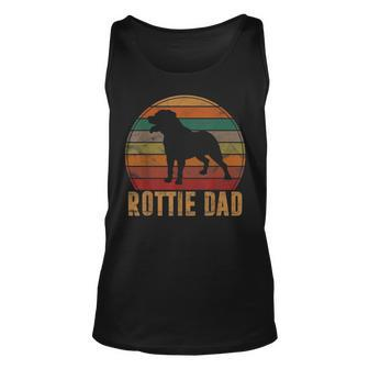 Retro Rottweiler Dad Gift Rott Dog Owner Pet Rottie Father Unisex Tank Top - Seseable