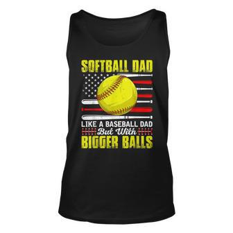 Retro Softball Dad Bigger Balls Baseball Dad Fathers Day Men Unisex Tank Top - Thegiftio UK
