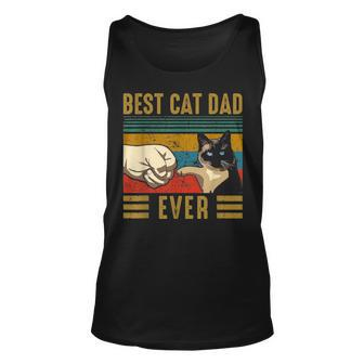 Retro Vintage Best Cat Dad Ever Fathers Day Siamese Cat Gift V2 Unisex Tank Top - Seseable