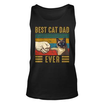 Retro Vintage Best Cat Dad Ever Fathers Day Siamese Cat Tank Top | Mazezy