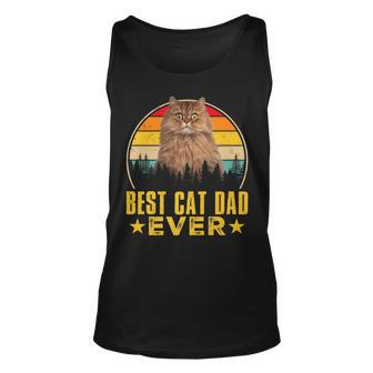 Retro Vintage Best Cat Dad Ever Persian Cat Dad Fathers Day Unisex Tank Top - Thegiftio UK