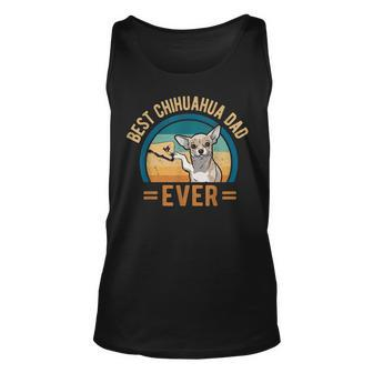 Retro Vintage Best Chihuahua Dad Ever Dog Daddy Doggy Unisex Tank Top - Seseable