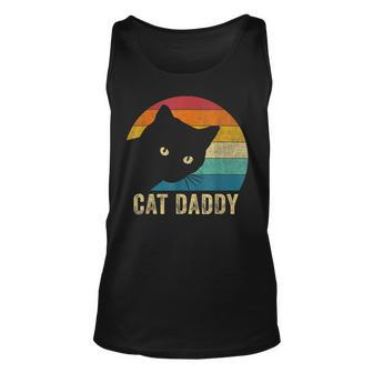 Retro Vintage Cat Daddy Funny Cat Dad Gifts Fathers Day Unisex Tank Top - Thegiftio UK