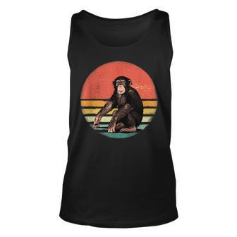 Retro Vintage Chimpanzee Monkey Wild Forest Animal Unisex Tank Top | Mazezy