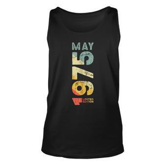 Retro Vintage May 1975 Year 1975 Vintage 1975 Since 1975 Unisex Tank Top | Mazezy