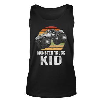 Retro Vintage Monster Truck Kid & Dad Cars Lovers Kids Boys Unisex Tank Top - Seseable