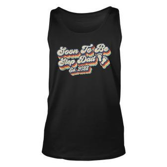 Retro Vintage Soon To Be Step Dad 2023 First Time Stepfather Unisex Tank Top - Seseable