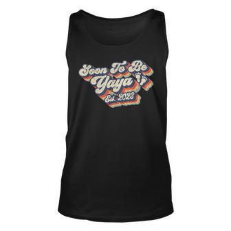 Retro Vintage Soon To Be Yaya 2023 New First Time Grandma Unisex Tank Top - Seseable