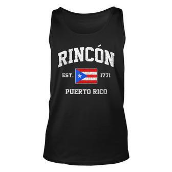 Rincón Puerto Rico Vintage Boricua Flag Athletic Style Unisex Tank Top - Seseable