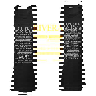 Rivera Name Gift Funny Rivera Unisex Tank Top | Mazezy