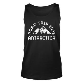 Road Trip 2023 Antarctica - Penguin Mountain Scene Unisex Tank Top | Mazezy