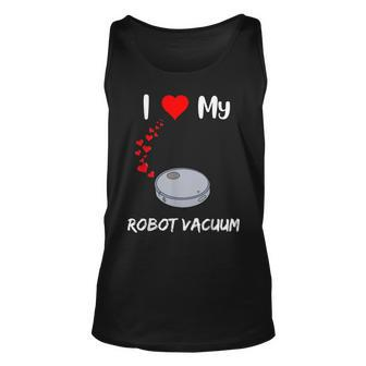 Robot Vacuum Lover Funny Robot House Cleaner Doing Housework Unisex Tank Top - Thegiftio UK