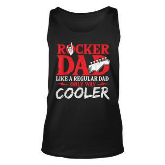 Rocker Dad Like A Regular Dad Only Way Cooler Rock Music Unisex Tank Top | Mazezy