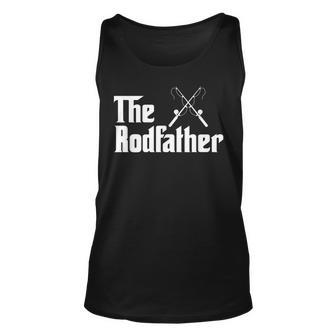 Mens The Rodfather Fishing Fathers Day Dad Grandpa Tank Top | Mazezy