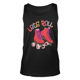 Lets Roll Skaten Rollschuhe Rennen Rollen Skaten 80Er Tank Top - Seseable