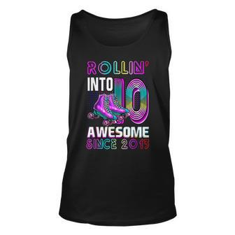 Rollin Into 10 Awesome 2013 Roller Skating 10Th Birthday Unisex Tank Top - Seseable