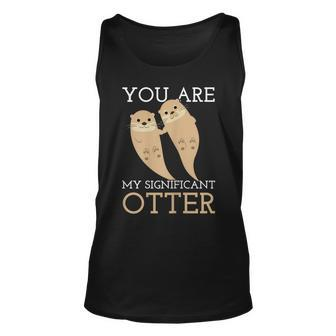 Romantic Otters Love Significant Otter Valentine Day Shirt Unisex Tank Top | Mazezy
