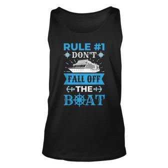 Rule Number 1 Dont Fall Off The Boat Funny Cruise Men Women Tank Top Graphic Print Unisex - Thegiftio UK