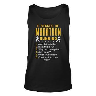 Runner Sport Athlete 6 Stages Of Marathon Running Unisex Tank Top | Mazezy