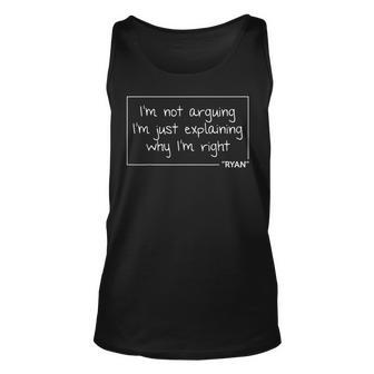Ryan Quote Funny Birthday Personalized Name Gift Idea Unisex Tank Top | Seseable UK