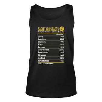 Sagittarius Facts Servings Per Container Zodiac T-Shirt Men Women Tank Top Graphic Print Unisex - Thegiftio UK