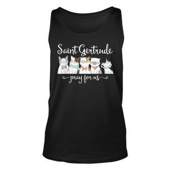 Saint Gertrude Of Nivelles Patron Saint Of Cats Lovers Gifts Unisex Tank Top - Seseable