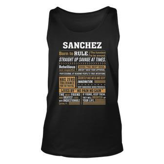 Sanchez Name Gift Sanchez Born To Rule Unisex Tank Top - Seseable