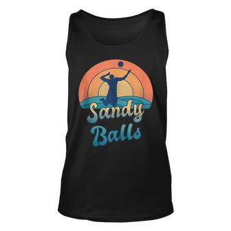 Sandy Balls For A Beach Volleyball Player Unisex Tank Top | Mazezy