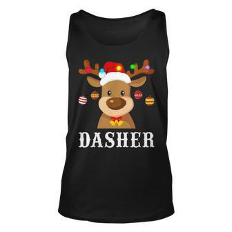 Santa Reindeer Dasher Xmas Group Costume Unisex Tank Top - Seseable