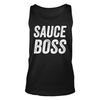 Sauce Boss Chef Bbq Cook Food Humorous V2 Unisex Tank Top - Seseable