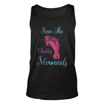 Save The Chubby Mermaids Funny Love Manatee Unisex Tank Top - Seseable
