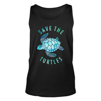 Save The Turtles Sea Turtle Tie Dye Ocean Wildlife Earth Day  Unisex Tank Top