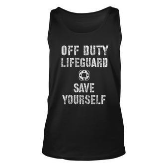 Save Yourself Lifeguard Swimming Pool Guard Off Duty Unisex Tank Top | Mazezy