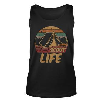 Scout Life Scouting Lovers Gifts Hiking Happy Camper Unisex Tank Top | Mazezy