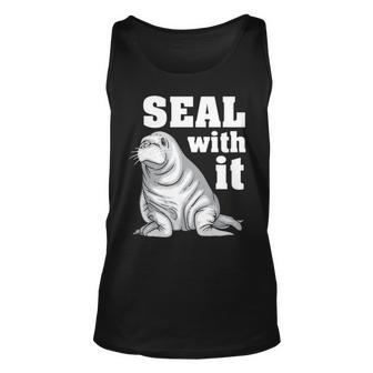 Seal With It Cool Sea Lion Lovers Gift Unisex Tank Top - Seseable