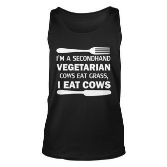 Secondhand Vegetarian Cows Eat Grass V2 Unisex Tank Top - Thegiftio UK