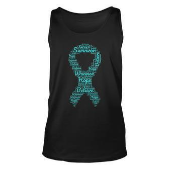 Sexual Assault And Violence Awareness Month Teal Ribbon Unisex Tank Top | Mazezy