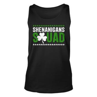 Shenanigans Squad Matching St Patricks Day Irish Leaf Unisex Tank Top - Thegiftio UK