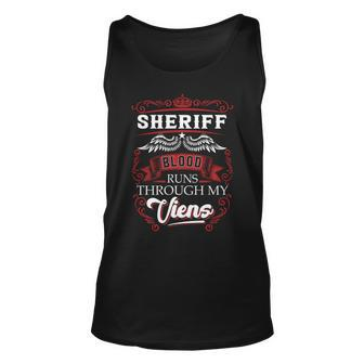 Sheriff Blood Runs Through My Veins Unisex Tank Top - Seseable