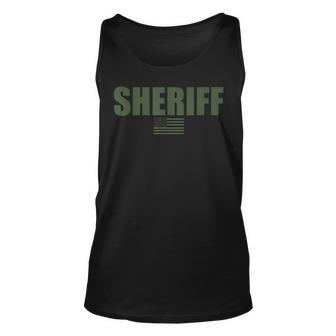 Sheriff Od Green On Duty Uniform Unisex Tank Top | Mazezy