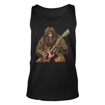 Shredsquatch Bigfoot Heavy Metal Electric Guitar Sasquatch Unisex Tank Top | Mazezy