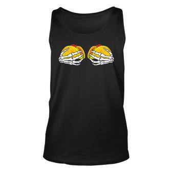 Skeleton Hands On Chest Boobs & Tacos Funny Cinco De Mayo Unisex Tank Top | Mazezy