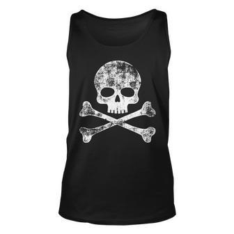Skull Crossbones Skeleton Jolly Roger Unisex Tank Top | Mazezy